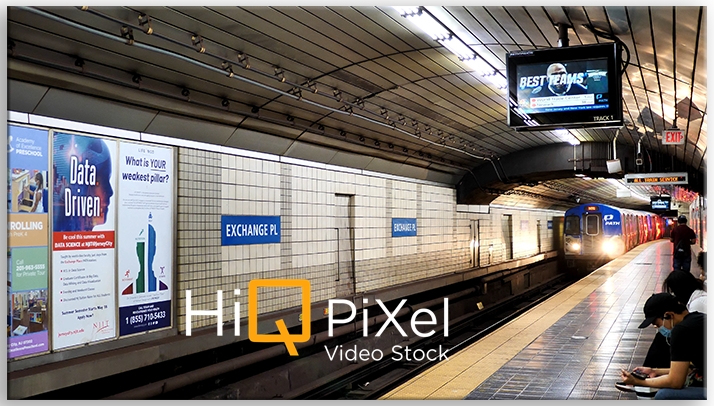 New York subway train approaching