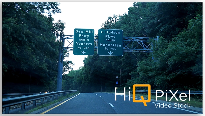 Fast approaching time-lapse middle road view New York City