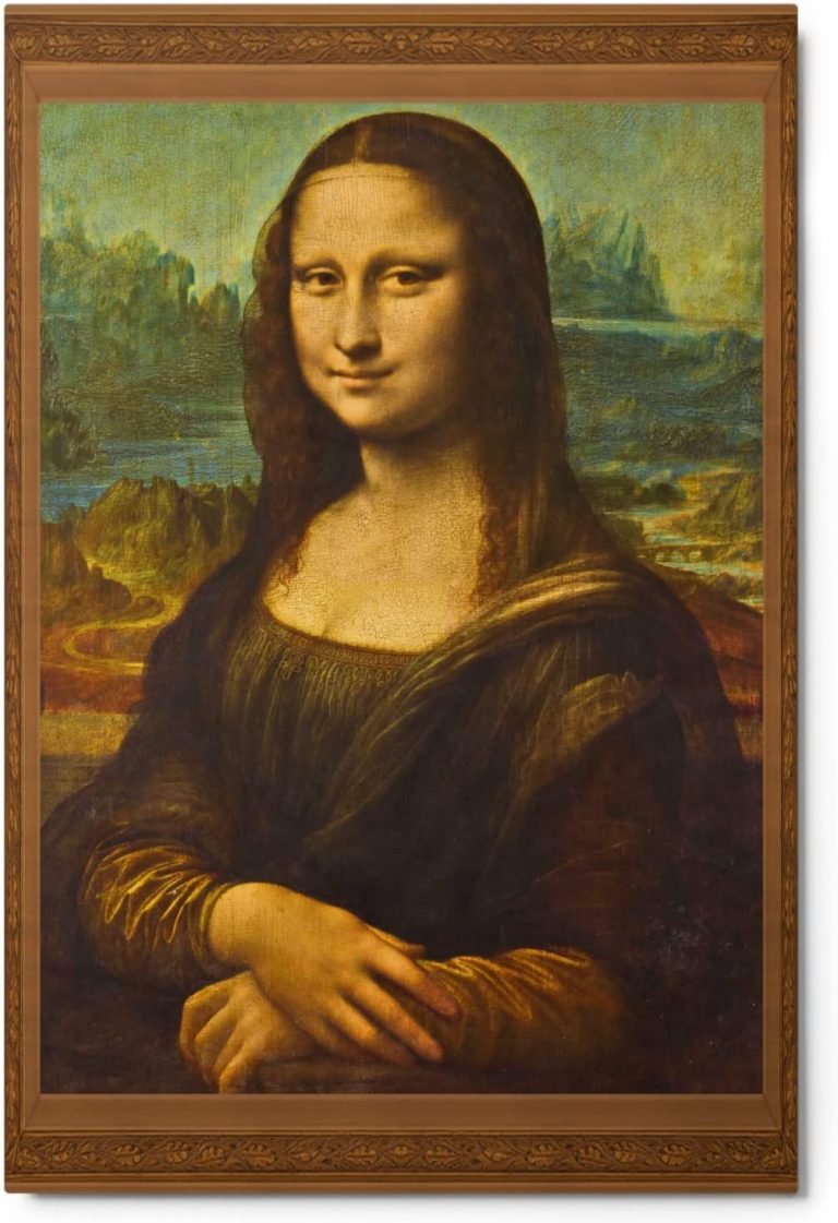 Mona Lisa By Leonardo Da Vinci Masterpiece Renaissance Art Revival Series #W007 | Wall Art for décor of Home or Office