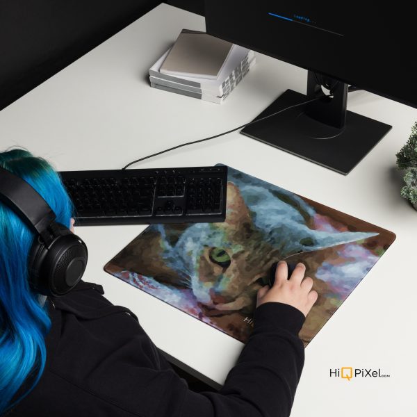 mousepad, mouse pad, mouse, cat, cat painting, cat mousepad, cat mouse pad, gaming, gaming mouse pad, cat and mouse, cat & mouse,