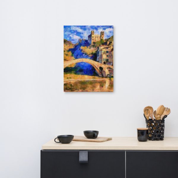 Bridge with the Doria Castle, Italy Art on Canvas | Wall Art #009