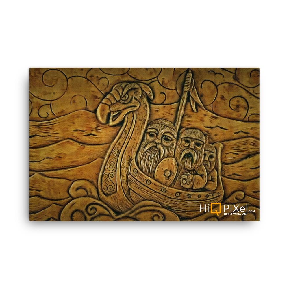 Vikings Crossing the Seas on Canvas | Wall Art #W017 | Ancient Series for Living Room Hall Study or Kitchen Wall