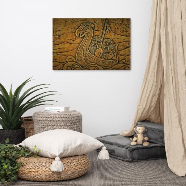 Vikings Crossing the Seas on Canvas | Wall Art #W017 | Ancient Series for Living Room Hall Study or Kitchen Wall