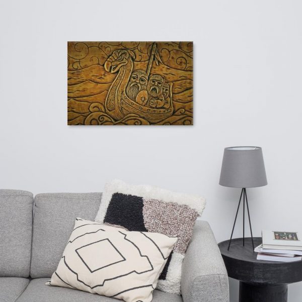 Vikings Crossing the Seas on Canvas | Wall Art #W017 | Ancient Series for Living Room Hall Study or Kitchen Wall