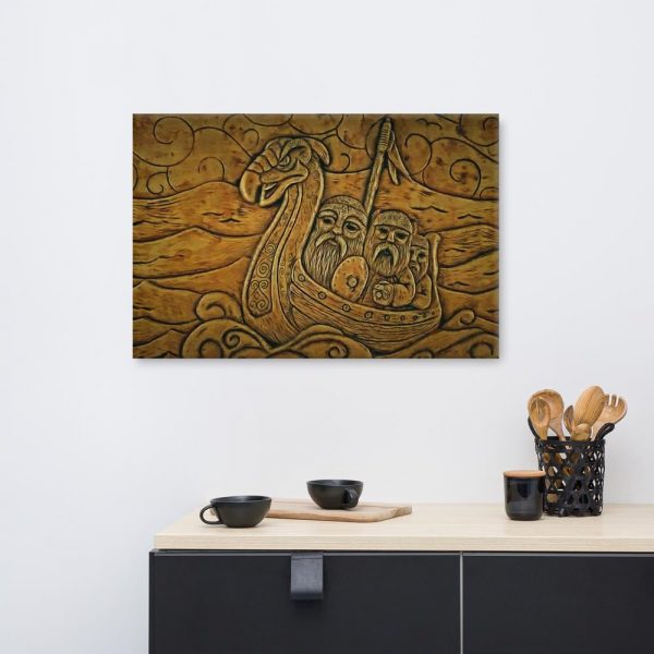 Vikings Crossing the Seas on Canvas | Wall Art #W017 | Ancient Series for Living Room Hall Study or Kitchen Wall