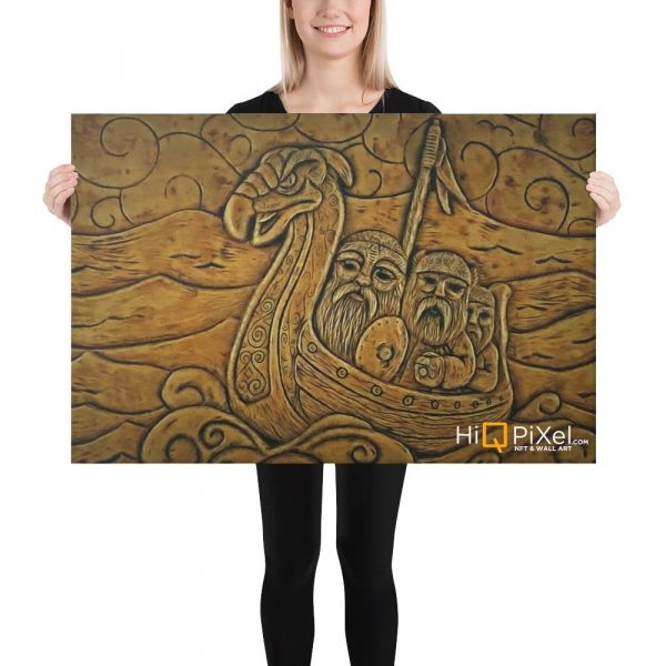 Vikings Crossing the Seas on Canvas | Wall Art #W017 | Ancient Series for Living Room Hall Study or Kitchen Wall